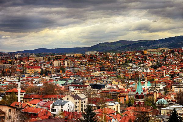 Cityscape of Sarajevo, Bosnia and Herzegovina 