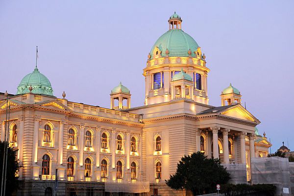 Serbian Parliament Building in Belgrade, Serbia. 