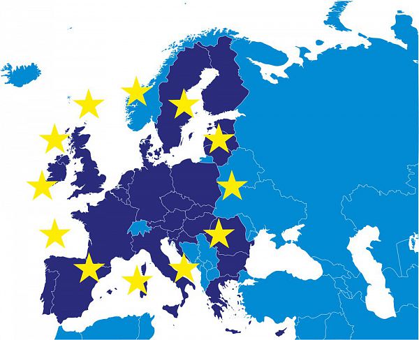 European Union members map with Croatia, member from July 2013 