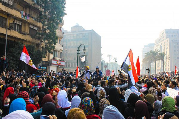 Thousands of protesters flocked to Cairo's Tahrir Square, Egypt, Nov 22, 2011